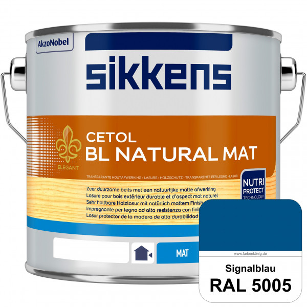 Cetol BL Natural Mat (RAL 5005 Signalblau) Matte, wasserverdünnnbare Dünnschichtlasur