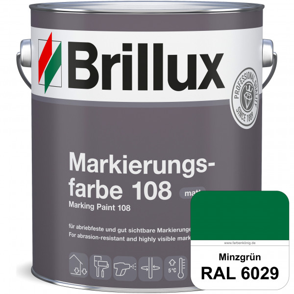 Markierungsfarbe 108 (RAL 6029 Minzgrün) Markierungsfarbe für Asphalt, Betonböden, Zementestrichen
