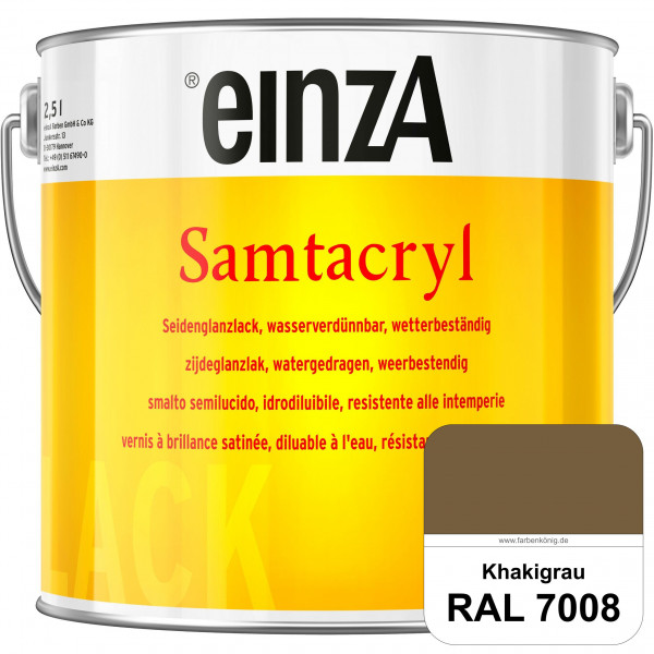 einzA Samtacryl (RAL 7008 Khakigrau) wetterbeständige seidenglänzende Acryl-PU-Lackfarbe