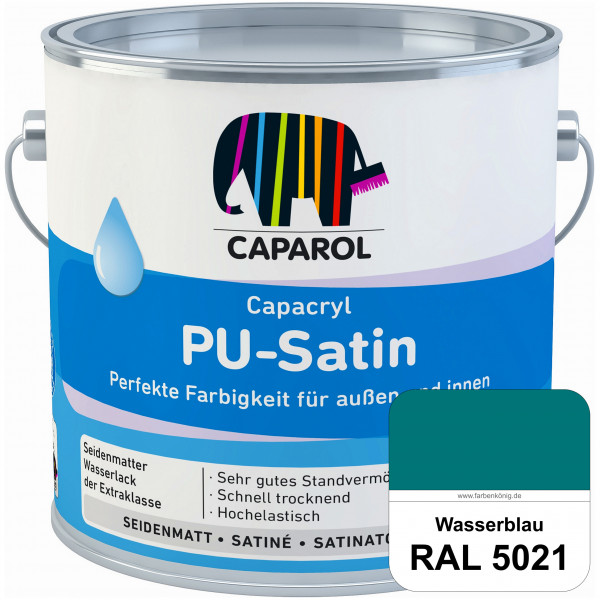 Capacryl PU-Satin (RAL 5021 Wasserblau) hochwertige Zwischen-/ Schluss­lackierungen für grundierte H