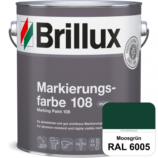 Markierungsfarbe 108 (RAL 6005 Moosgrün) Markierungsfarbe für Asphalt, Betonböden, Zementestrichen