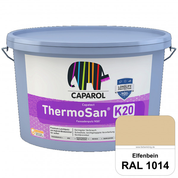 Capatect ThermoSan® Fassadenputz NQG® (K 20) (RAL 1014 Elfenbein) Kratzputz-Struktur in Körnung 2 mm