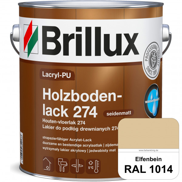 Lacryl-PU Holzbodenlack 274 (RAL 1014 Elfenbein) hochwertige & widerstandsfähige, deckende Versiegel