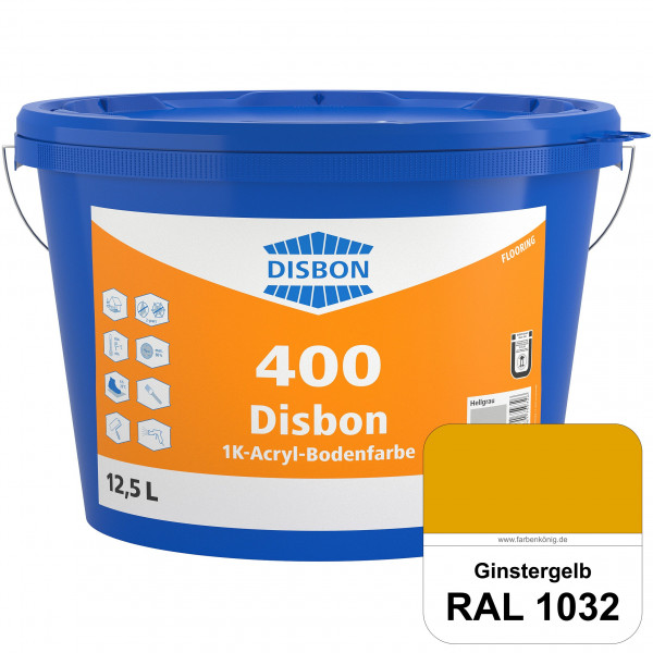 Disbon 400 1K-Acryl-Bodenfarbe (RAL 1032 Ginstergelb) Dispersionsbeschichtung für mineralische Boden