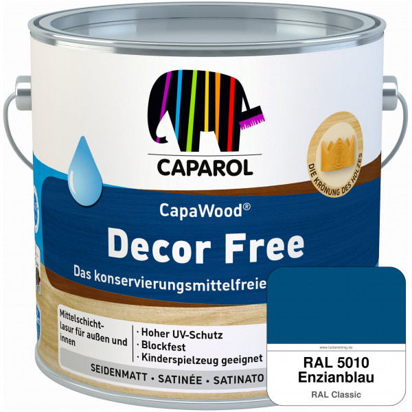 CapaWood® Decor Free (RAL 5010 Enzianblau) - ersetzt Capadur DecorLasur KF