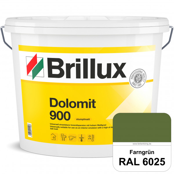 Dolomit 900 (RAL 6025 Farngrün) stumpfmatte Innen-Dispersionsfarbe mit gutem Deckvermögen
