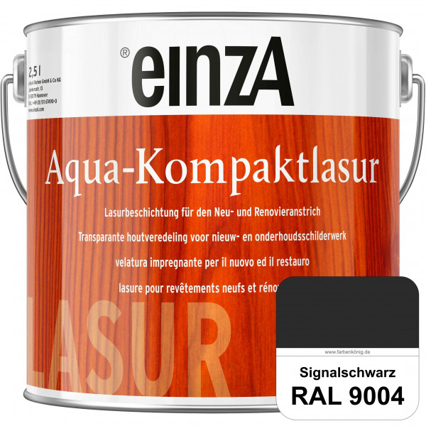 einzA Aqua-Kompaktlasur (RAL 9004 Signalschwarz) wasserverdünnbare & feuchtigkeitsregulierende Lasur