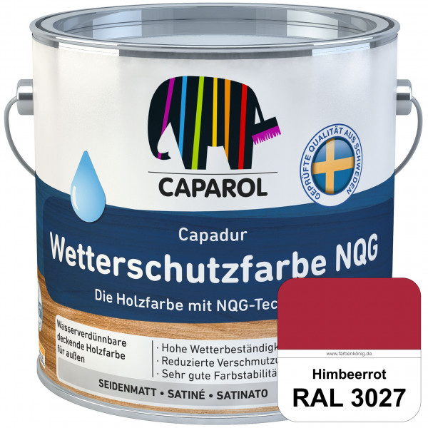 Capadur Wetterschutzfarbe NQG (RAL 3027 Himbeerrot) Holzfarbe mit NQG-Technologie wasserbasiert für