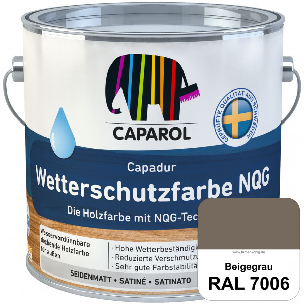 Capadur Wetterschutzfarbe NQG (RAL 7006 Beigegrau) Holzfarbe mit NQG-Technologie wasserbasiert für a