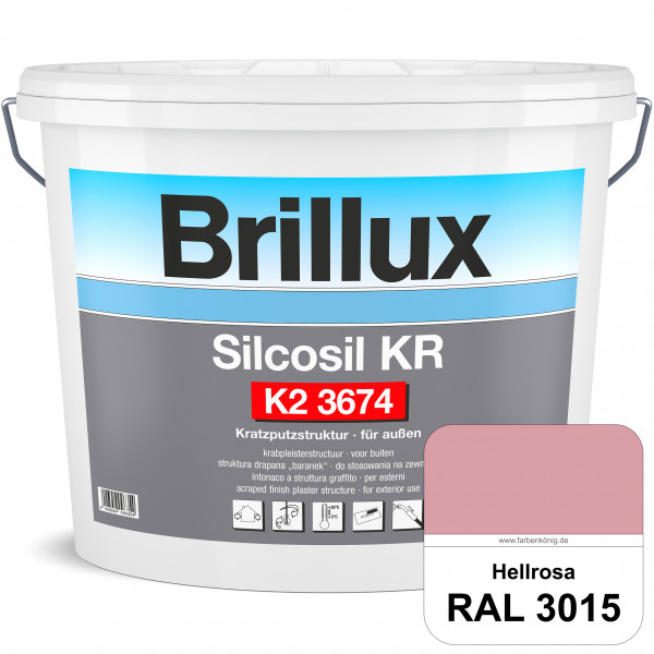 Silcosil KR K2 3674 mit Protect (RAL 3015 Hellrosa) siliconverstärkter Dekorputz, Kratzputzstruktur,