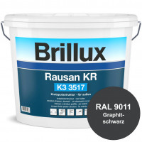 Rausan KR K3 3517 (RAL 9011 Graphitschwarz) Organisch gebundener Kratzputz für wetterbeständige Ober