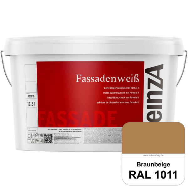 einzA Fassadenweiß (RAL 1011 Braunbeige) Sil-Fassadenfarbe gegen Schmutz & Vergrünung