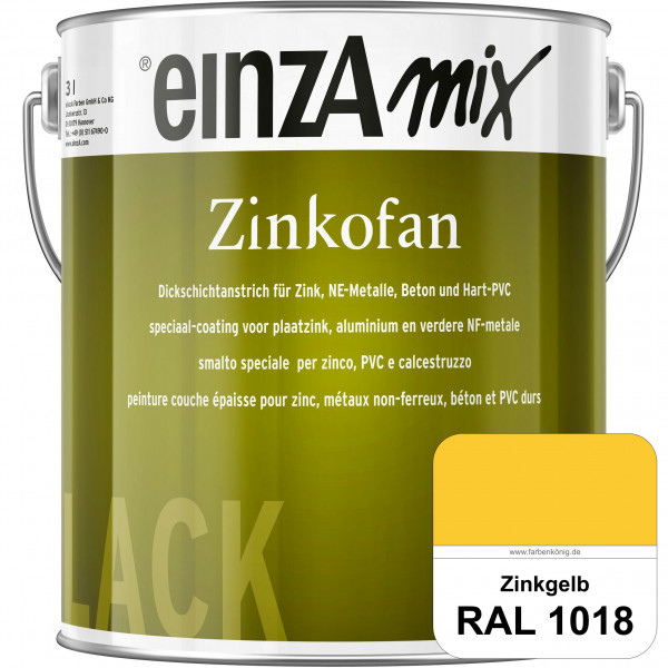 einzA Zinkofan (RAL 1018 Zinkgelb) Hoch wetterbeständiges "Dickschicht-1-Topf-System"