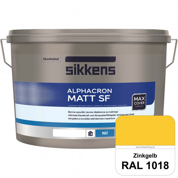 Alphacron Matt SF (RAL 1018 Zinkgelb) stumpfmatte & hochwertige Premium-Wandfarbe (innen)