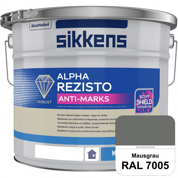 Alpha Rezisto Anti-Marks (RAL 7005 Mausgrau) Extrem widerstandsfähige Innenwandfarbe