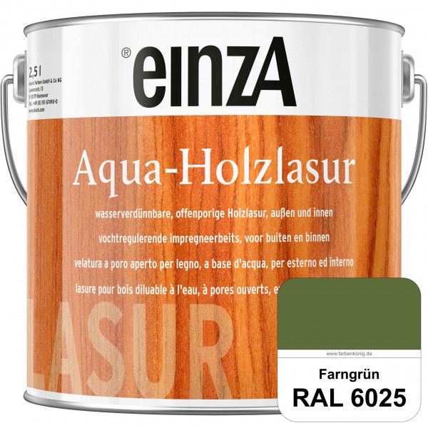 einzA Aqua-Holzlasur (RAL 6025 Farngrün) wasserverdünnbare offenporige Holzlasur für Holzbauteile