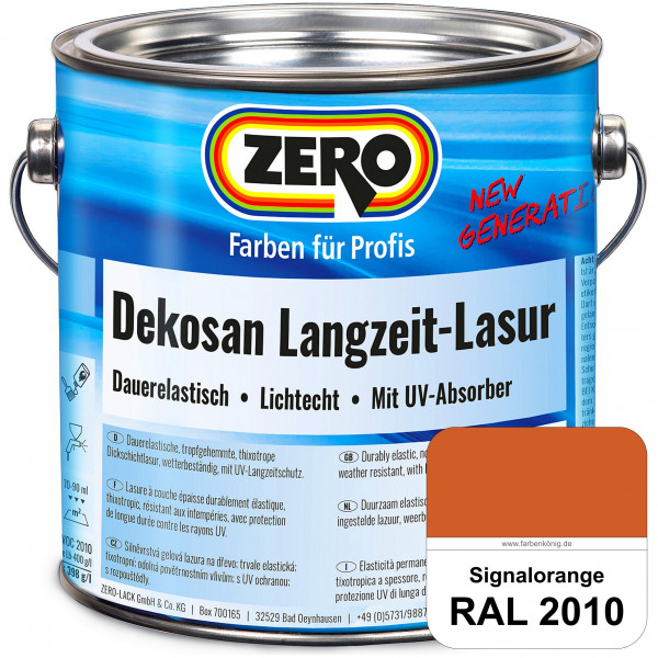 Dekosan Langzeit-Lasur (RAL 2010 Signalorange)