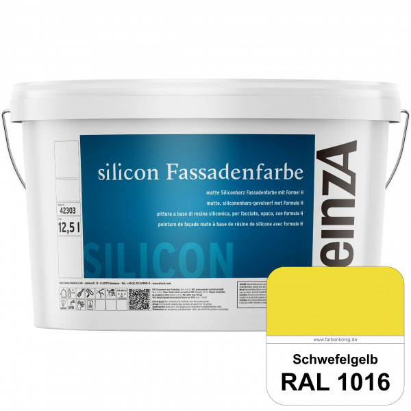 einzA silicon Fassadenfarbe (RAL 1016 Schwefelgelb) Hochwertige Siliconharz-Fassadenfarbe