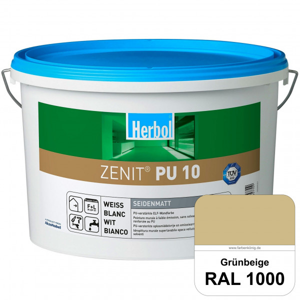 Zenit PU 10 (RAL 1000 Grünbeige) seidenmatte und strapazierfähige PU-Wandfarbe