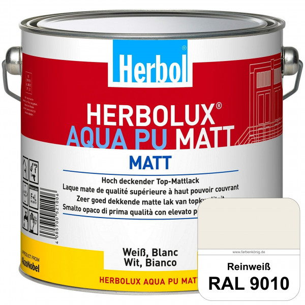 Herbolux Aqua PU Matt (RAL 9010 Reinweiß) Top-PU-Mattlack auf Wasserbasis (Innen)