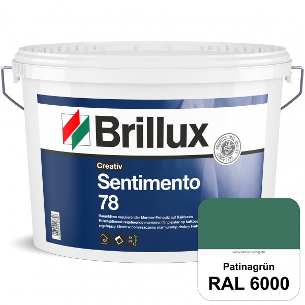 Creativ Sentimento 78 (RAL 6000 Patinagrün) Marmor-Feinputz auf Kalkbasis, zur Erzielung matter Ober