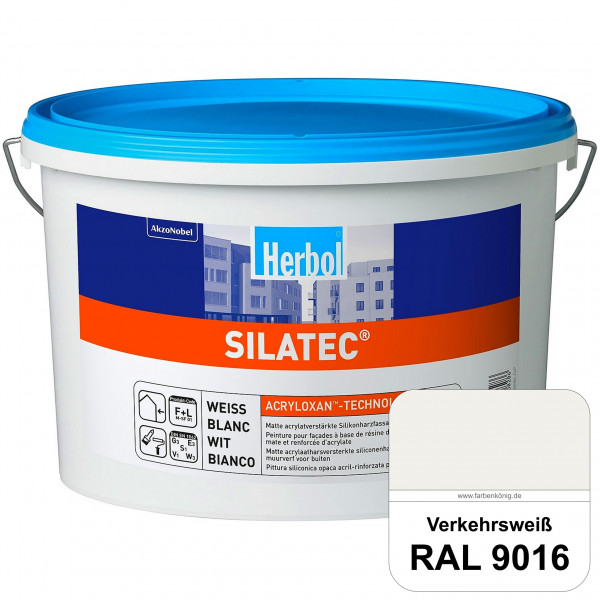 Silatec (RAL 9016 Verkehrsweiß) Acrylatverstärkte, füllende Siliconharz-Fassadenfarbe