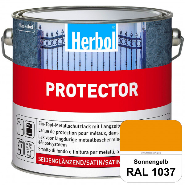 Protector (RAL 1037 Sonnengelb) Seidenglänzende Spezialbeschichtung für Eisen- und NE-Metalle (außen