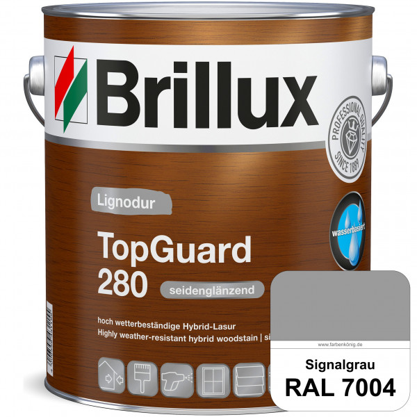 TopGuard 280 (RAL 7004 Signalgrau) wasserbasierte, wetterbeständige und seidenglänzende Hybridlasur