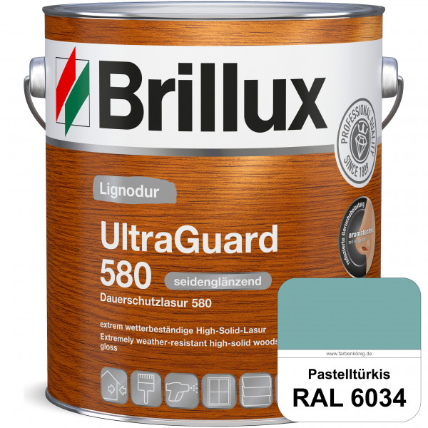 Lignodur UltraGuard 580 (Dauerschutzlasur 580) RAL 6034 Pastelltürkis