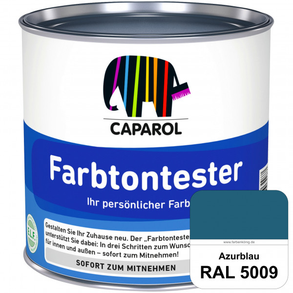 Farbtontester (RAL 5009 Azurblau) Individuell abgetönte Dispersionsfarbe zum Anlegen von Farbtonmust