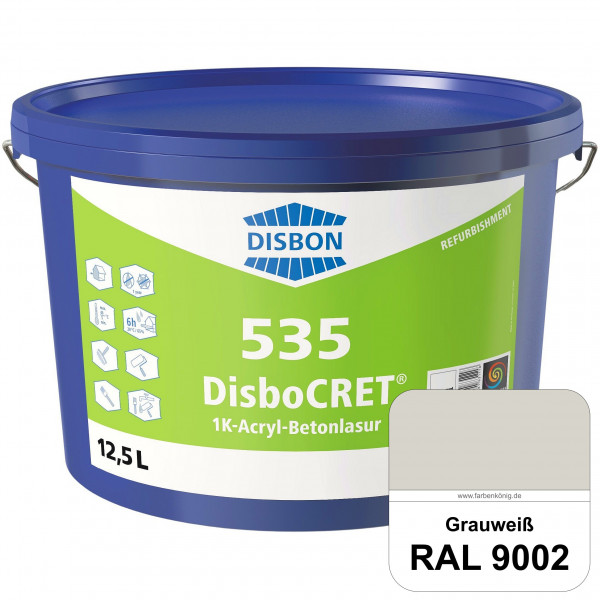 DisboCRET 535 1K-Acryl-Betonlasur (RAL 9002 Grauweiß) Schutzbeschichtung für Beton im Außenbereich -