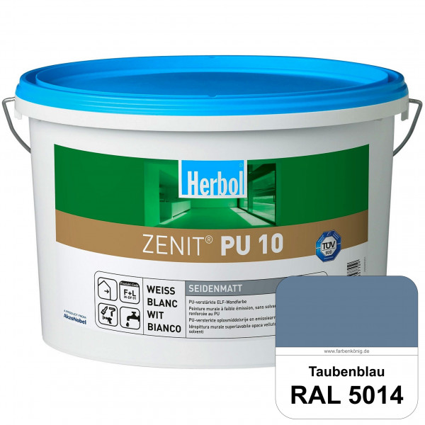Zenit PU 10 (RAL 5014 Taubenblau) seidenmatte und strapazierfähige PU-Wandfarbe