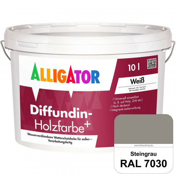 Diffundin-Holzfarbe+ (RAL 7030 Steingrau)