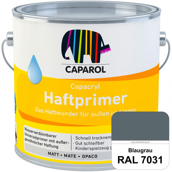 Capacryl Haftprimer (RAL 7031 Blaugrau) Grundierungen Holz, Zink, Hart-PVC, Aluminium, Kupfer (innen