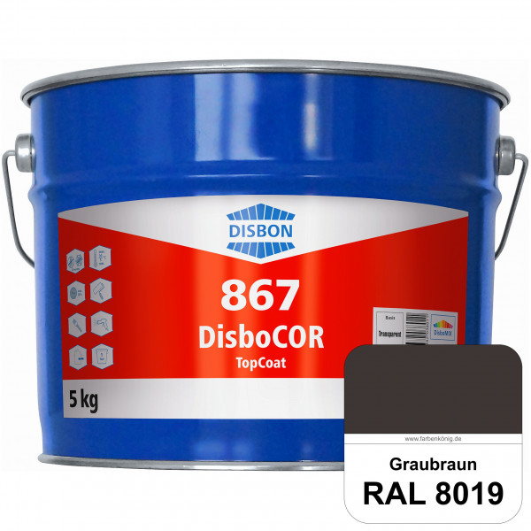 DisboCOR 867 TopCoat (RAL 8019 Graubraun) Anwendungsfreundliche Korrosionsschutz-Deckbeschichtung mi
