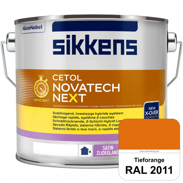 Cetol Novatech neXt (RAL 2011 Tieforange) Schnelltrocknende Hybrid-Lasur mit höchster Wetterbeständi