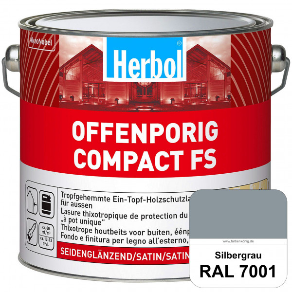 Offenporig Compact FS (RAL 7001 Silbergrau) Rationelle & thixotrope Ein-Topf-Holzlasur (außen)