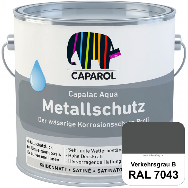 Capalac Aqua Metallschutz (RAL 7043 Verkehrsgrau B) wasserbasierter Korrosionsschutz für Stahl & ver
