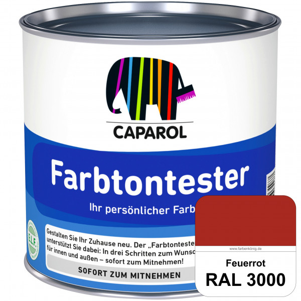 Farbtontester (RAL 3000 Feuerrot) Individuell abgetönte Dispersionsfarbe zum Anlegen von Farbtonmust