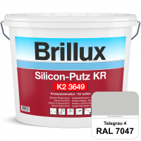 Silicon-Putz KR K2 3649 (RAL 7047 Telegrau 4) Dekorputz auf Siliconharzbasis (außen)