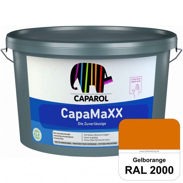 CapaMaXX (RAL 2000 Gelborange) tuchmatte Innenfarbe mit hohem Deckvermögen und Ergiebigkeit