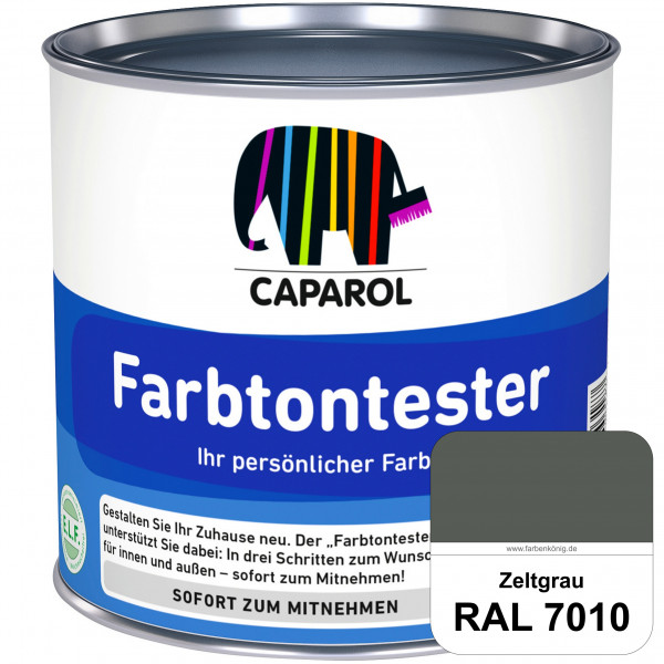 Farbtontester (RAL 7010 Zeltgrau) Individuell abgetönte Dispersionsfarbe zum Anlegen von Farbtonmust