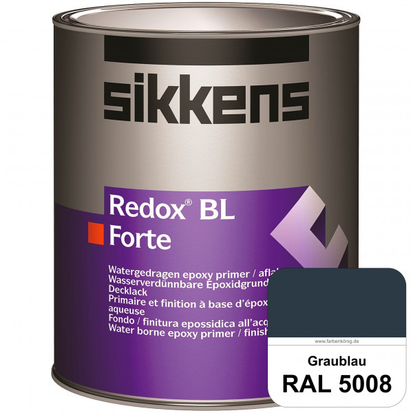 Redox BL Forte (RAL 5008 Graublau) seidenmatte & wasserbasierte 2-K-Epoxidharzlack (innen)