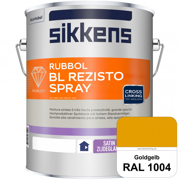 Rubbol BL Rezisto Spray (RAL 1004 Goldgelb) Hochwertiger, strapazierfähiger Airlesslack für (innen)