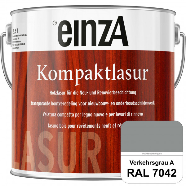 einzA Kompaktlasur (RAL 7042 Verkehrsgrau A) Lasuranstrich für den Neu- und Renovieranstrich