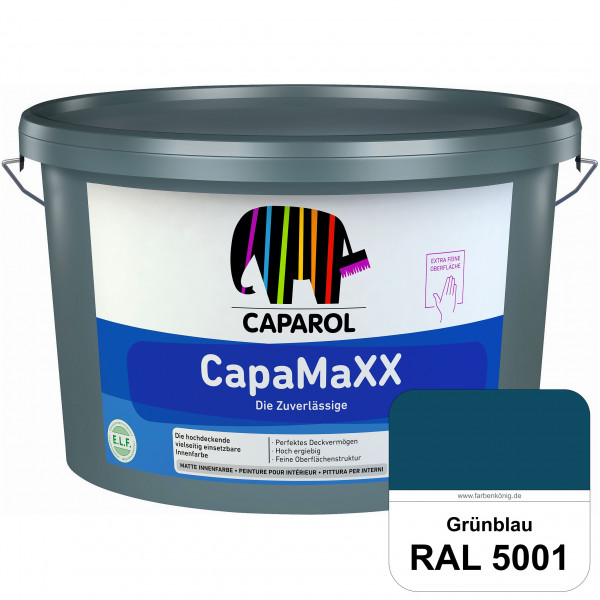 CapaMaXX (RAL 5001 Grünblau) tuchmatte Innenfarbe mit hohem Deckvermögen und Ergiebigkeit