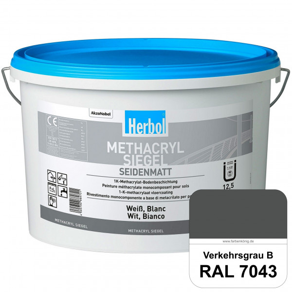 Methacryl Siegel (RAL 7043 Verkehrsgrau B) seidenmatte 1K-Beschichtung Böden (Innen & Außen)