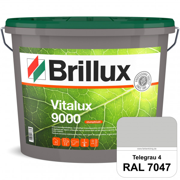 Vitalux 9000 (RAL 7047 Telegrau 4) konservierungsmittelfreie Innendispersion für Kinder- & Schlafzim