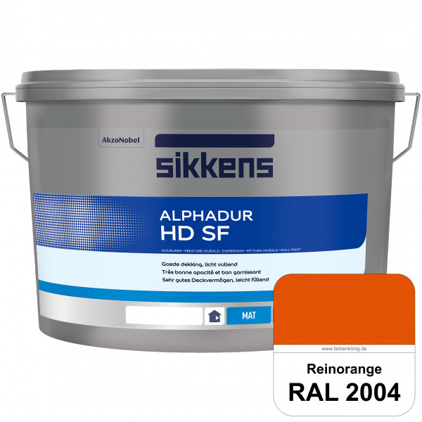 Alphadur HD SF (RAL 2004 Reinorange) matte hochdeckende waschbeständige Innenwandfarbe