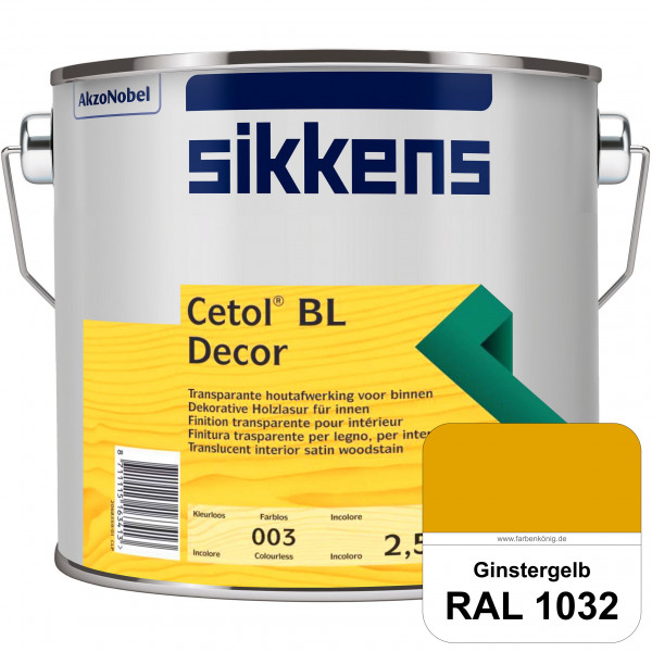 Cetol BL Decor (RAL 1032 Ginstergelb) wasserbasierte & seidenglänzende Dünnschichtlasur für innen